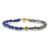 Bratara Lapis lazuli si Pirita patratele 4mm si Lapis lazuli sfere 3mm, imagine 2