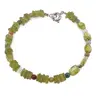 Bratara Peridot patratele 4-5mm si neuniform 5-7mm cu Mix cristale sfere 3mm