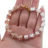 Bratara Rodocrozit si Opal alb patratele 5-7mm, Ametist si Piatra Lunii sfere 3-4mm si Hematit auriu cub 3mm, imagine 3