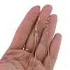 Cercei din cupru placat cu aur galben 18k, model ciucure din lant, imagine 3
