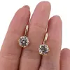 Cercei din cupru placat cu aur galben 18k, model clasic cu zirconiu, imagine 3