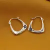 Cercei din cupru placat cu aur galben 18k, model elegant cu zirconiu albastru, imagine 2