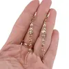 Cercei din cupru placat cu aur galben 18k, model lant cu sfere fatetate, imagine 3