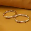 Cercei din cupru placat cu aur galben 18k, model oval rasucit cu zirconii, imagine 2