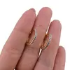 Cercei din cupru placat cu aur galben 18k, model rotund cu zirconii mov, imagine 3