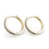 Cercei din cupru placat cu aur galben 18k, model rotund cu zirconii mov