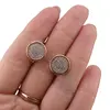 Cercei din cupru placat cu aur roz 18k, model cerc cu zirconii, imagine 3