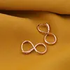 Cercei din cupru placat cu aur roz 18k, model infinit, imagine 2