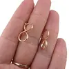 Cercei din cupru placat cu aur roz 18k, model infinit, imagine 3
