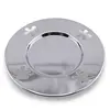 Farfurie metalica decorativa vintage cu decupaje in forma de flori, 13cm