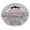 Farfurie metalica decorativa vintage cu decupaje in forma de luna, 13cm
