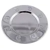Farfurie metalica decorativa vintage cu decupaje in forma de spirala, 13cm