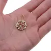 Pandantiv din cupru placat cu aur galben 18k, model ingeras cu zirconii bambus cu zirconii, imagine 3