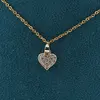 Pandantiv din cupru placat cu aur galben 18k, model inima mica cu zirconii, imagine 2