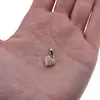 Pandantiv din cupru placat cu aur galben 18k, model inima mica cu zirconii, imagine 3
