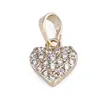 Pandantiv din cupru placat cu aur galben 18k, model inima mica cu zirconii