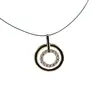 Pandantiv din cupru placat cu aur galben 18k, model rotund dublu si zirconii, imagine 3