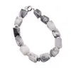 Bratara Agat dendritic fatetat 10-11mm si discuri fatetate 4mm