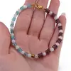Bratara Apatit si Granat Rhodolit discuri 4-5mm, Acvamarin si Piatra Lunii sfere 4mm cu Hematit auriu cub 4mm, imagine 3