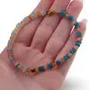 Bratara Fluorit si Apatit discuri 4-5mm cu Carneol sfere 3mm si Hematit auriu cub 4mm, imagine 3