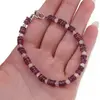 Bratara Granat Rhodolit discuri 5mm si Piatra Lunii sfere 3mm, imagine 3