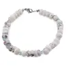 Bratara Opal dendritic discuri fatetate 6mm si Apatit sfere 3mm