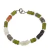 Bratara Peridot, Granat si Mix Piatra Lunii discuri 5-6mm cu Piatra Lunii sfere 3mm