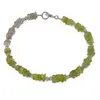 Bratara Peridot si Piatra Lunii gri patratele 4mm si Labradorit discuri fatetate 3mm