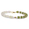 Bratara Peridot si Prasiolit discuri 6mm, Ametist sfere 4mm si Hematit auriu 4mm, imagine 2