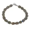 Bratara Piatra Lunii gri discuri 6mm si Lapis Lazuli sfere 3mm