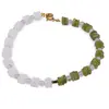 Bratara Piatra Lunii si Peridot discuri 6mm, Ametist sfere 4mm si Hematit auriu 4mm