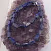 Colier Lapis lazuli fatetat 8-10mm si discuri fatetate 4mm, imagine 2