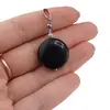 Pandantiv Onix rotund 20mm, Ametist sfera 3mm si bumbi argintii, imagine 3