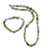 Set colier si bratara Crisopraz fatetat 9-10mm si discuri fatetate 4mm