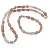 Set colier si bratara Piatra lunii degrade fatetat 8-10mm si discuri fatetate 4mm