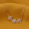 Bratara Cupru placat cu aur galben 18k, cu charmuri trifoi si zirconii, imagine 2