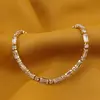 Bratara cupru placat cu aur galben 18k, cu zirconii rotunde si dreptunghiulare, imagine 2