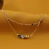 Bratara Cupru placat cu aur galben 18k, dubla cu trei inimi, imagine 2