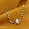 Bratara Cupru placat cu aur galben 18k, model box, element central Perla de Mallorca si zirconii, imagine 2