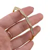 Bratara cupru placat cu aur galben 18k model valuri si zirconii, imagine 3