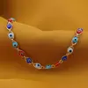 Bratara Cupru placat cu aur galben 18k, ochi protector multicolor, imagine 2