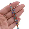 Bratara Cupru placat cu aur galben 18k, ochi protector multicolor, imagine 3