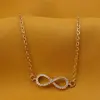 Bratara Cupru placat cu aur galben 18k, reglabila, cu zale mici si charm infinit cu zirconii, imagine 2