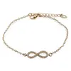 Bratara Cupru placat cu aur galben 18k, reglabila, cu zale mici si charm infinit cu zirconii