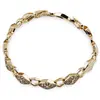 Bratara Cupru placat cu aur galben 18k, rombica cu zirconii