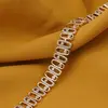 Bratara Cupru placat cu aur galben 18k, zale ovale si zirconii centrale, imagine 2