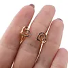 Cercei cupru placat cu aur roz 18k inimioare multicolore, imagine 3