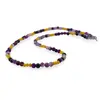 Colier Agat mov 4mm si Agat galben discuri fatetate 3mm, imagine 2
