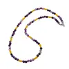 Colier Agat mov 4mm si Agat galben discuri fatetate 3mm