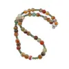 Colier Agat verde cu galben 8mm si Jad discuri fatetate 4mm